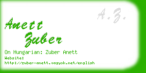 anett zuber business card